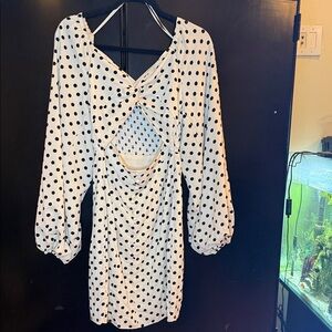 Polka Dot Cutout Dress